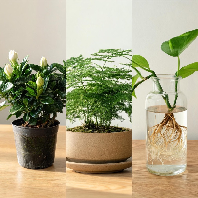 桌面绿植三盆礼盒 观叶组合